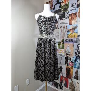 Y2K Lace Animal Print Dress